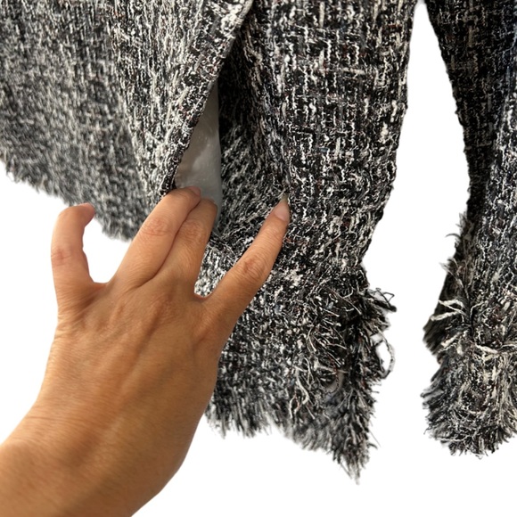 Apparis Misty Tweed shacket Medium black noir shirt jacket eco friendly poly NWT - Picture 10 of 15